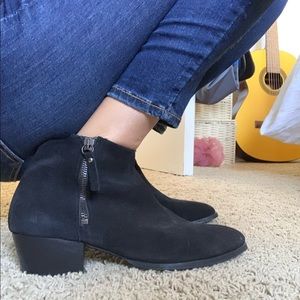 Black suede booties